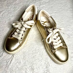 Sam Edelman Metallic Gold Sneakers